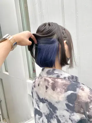 ショート カラー 佐藤史哉* 韓国レイヤー赤み除去のヘアスタイル