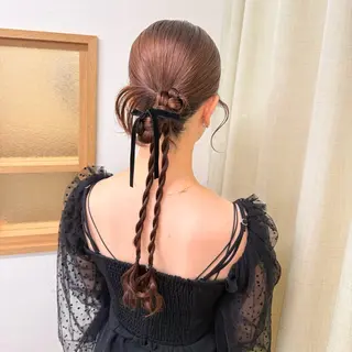 ロング ヘアアレンジ 褒められヘアメイク /ボブ女子🐶みおのヘアスタイル