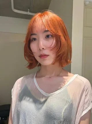 ミディアム カラー ヘアアレンジ ✨まとまるボブ/ 切りっぱなし/ユキナのヘアスタイル