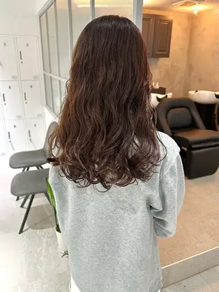 セミロング カラー パーマ 髪質改善 縮毛矯正/ レイヤー/銀座/本木のヘアスタイル