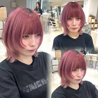 ミディアム カラー 暖色/ブリーチカラー 🎀 M i k uのヘアスタイル
