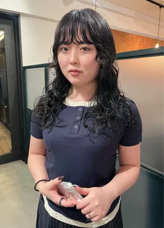 セミロング パーマ 暖色/パーマ 🌼クニトウメイのヘアスタイル
