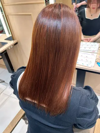 セミロング カラー ゆめ ベージュカラーのヘアスタイル