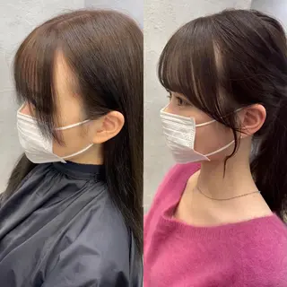ロング カラー 前髪顔周りカット 沼田 拓斗のヘアスタイル