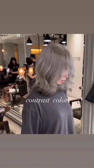 ミディアム カラー 💜ハイトーン💛 マジカルかいちゃんのヘアスタイル