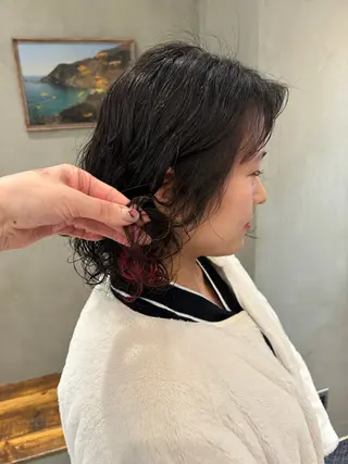 セミロング 新宿/顔周りカット +レイヤー＝しずく♩のヘアスタイル