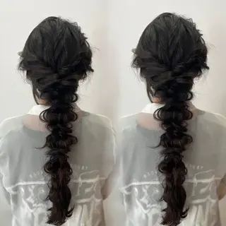 ロング ヘアアレンジ エクステ/ハイトーン /HARUNAのヘアスタイル