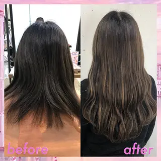 ロング カラー パーマ ヘアアレンジ 八巻 晴香のヘアスタイル