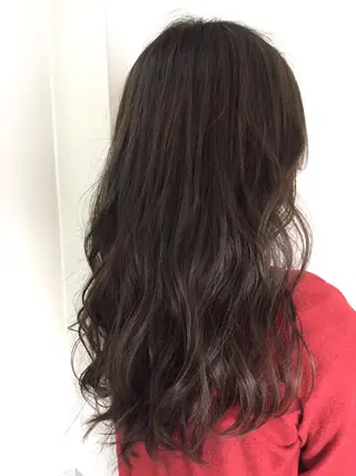 セミロング ロング カラー パーマ 若杉 諒のヘアスタイル