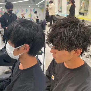 ショート カラー パーマ メンズ 【メンズサロン】 BLUCK 横浜のヘアスタイル