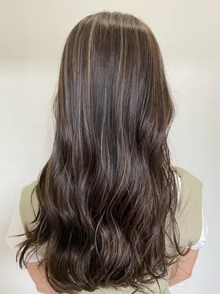 セミロング カラー ブリーチ 透明感HIDEのヘアスタイル