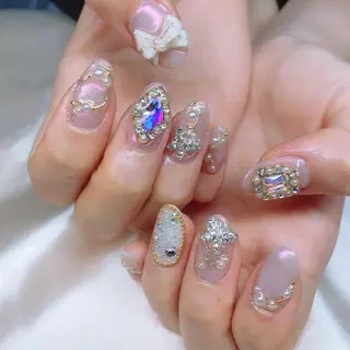 ネイル 渋谷／チップ長さ出し 👑アプレgel-xのネイルデザイン