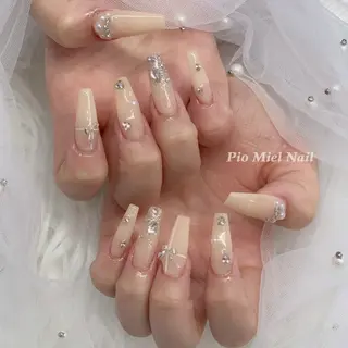 ロング カラー HANA 長さだしのネイルデザイン
