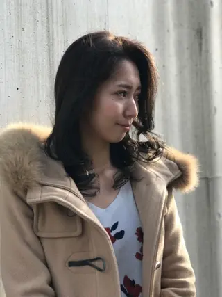 セミロング 代表 しみず としやのヘアスタイル