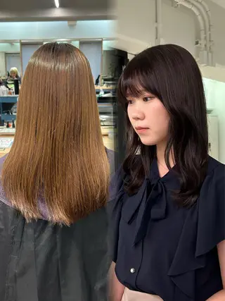 ミディアム カラー lomalia moekaのヘアスタイル