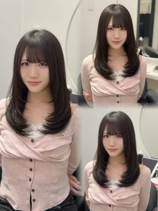 セミロング YUZU🎀顔まわり ×レイヤーカットのヘアスタイル
