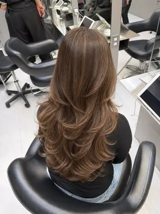 ロング 🫧バレイヤージュ/ ハイライト/ミズキのヘアスタイル