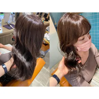 カラー 🩵盛れる顔周り/ 艶カラーemi🩵のヘアスタイル