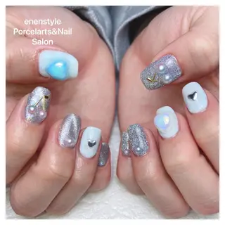 ミディアム ネイル 🐾enen style 🐾のネイルデザイン