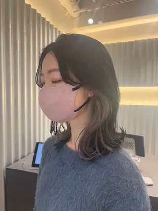 ミディアム カラー パーマ ヘアアレンジ 押切 響　のヘアスタイル