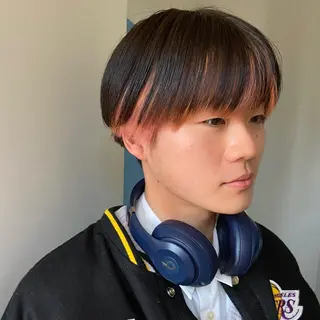 カラー メンズ ショート/ウルフ ハイトーン/カイセイのヘアスタイル