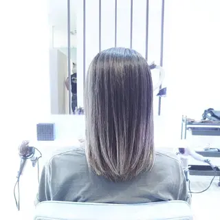 カラー ミディアム ヘアアレンジ 小林 伸行のヘアスタイル