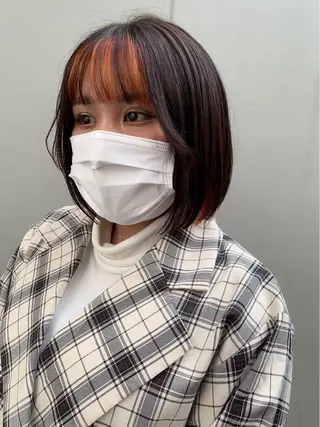 ミディアム カラー 透明感カラー✂︎ /縮毛矯正/YUKAのヘアスタイル