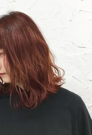 ミディアム カラー 脱！黒髪 ダブルカラー【上野】のヘアスタイル