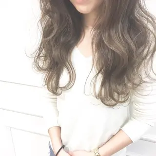 ロング カラー パーマ ヘアアレンジ ◆感動口コミ/最小顔 理論カット◆森口 峻のヘアスタイル