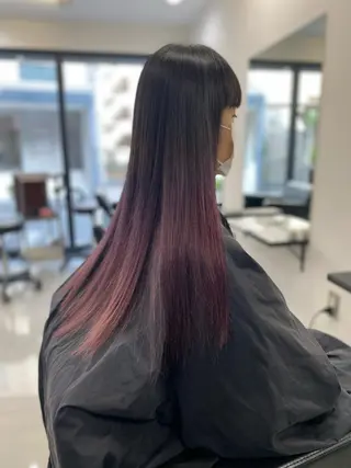 ロング カラー レイヤーカット 赤み消し　店長/大和のヘアスタイル