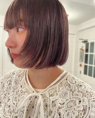 カラー ブリーチカラー🎀 韓国風/寺門美優のヘアスタイル