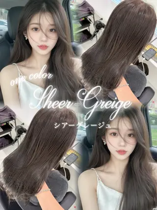 ロング カラー ヘアアレンジ 艶髪グレージュ🩶 maharuのヘアスタイル