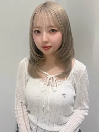 ミディアム 顔まわり🎀レイヤー 心斎橋【あやか】🎀のヘアスタイル