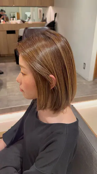 ミディアム カラー パーマ ヘアアレンジ 髪質改善/韓国風 レイヤー/田村祐樹のヘアスタイル