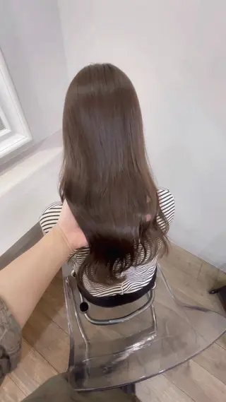 ロング カラー ブリーチなしベージュ 特化 松村 茶屋町のヘアスタイル