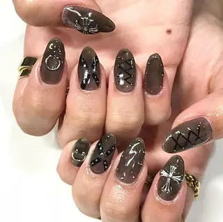 ネイル 渋谷／チップ長さ出し 👑アプレgel-xのネイルデザイン