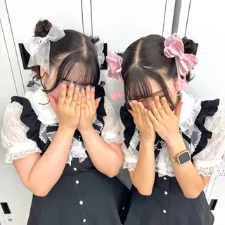 ロング ヘアアレンジ ヘアメ🎀ハイトーン 🩵エクステ🪄しほのヘアスタイル