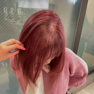 セミロング 🤍ハイトーン/デザ インカラーまりん🤍のヘアスタイル