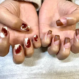 ミディアム カラー パーマ ヘアアレンジ メンズ キッズ ネイル マツエク・マツパ アイブロウ 今福鶴見ネイル 8(エイト)のネイルデザイン