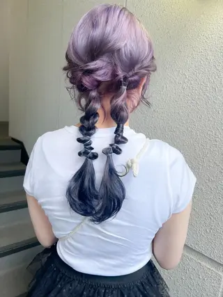 ロング カラー ヘアアレンジ カラーパティシエ facce🌼ikoのヘアスタイル