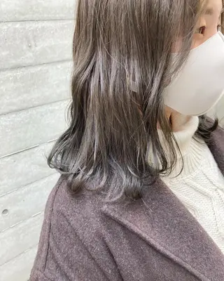 ミディアム ✨色持ちの良い艶 カラー✨蟹江真世のヘアスタイル