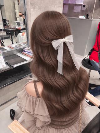 ロング カラー ヘアアレンジ ハイトーン特化💍 NØRN💍韓国のヘアスタイル