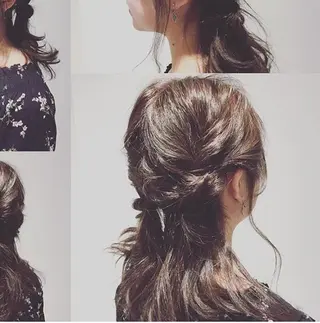 セミロング カラー ヘアアレンジ iizuka akiのヘアスタイル