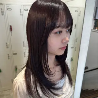 セミロング カラー シールエクステ/ ブリーチカラーのヘアスタイル
