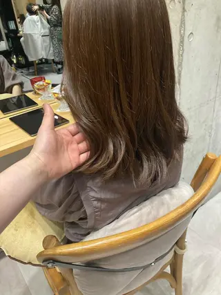 ミディアム ✨色持ちの良い艶 カラー✨蟹江真世のヘアスタイル