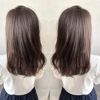 セミロング カラー ヘアアレンジ ネイル マツエク・マツパ 夜23時まで予約🉑 reverieあきらのヘアスタイル