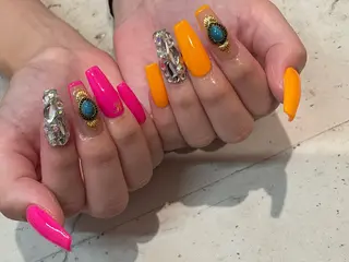 ネイル 韓国/ワンホン/長さ 出しつけ放題🎀のネイルデザイン