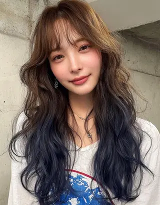 ロング カラー デザインカラー✨ 透明感カラー菊地真保のヘアスタイル