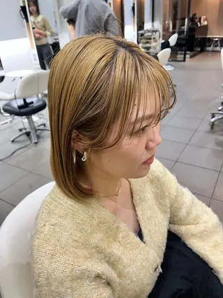 ミディアム カラー 透明感カラーショート ボブツムギ♡のヘアスタイル