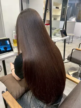 ロング パーマ 🍒モテ暖色カラー × うる艶✧ ゆなのヘアスタイル